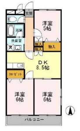 クレボナール三田の物件間取画像